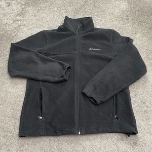 Columbia Steens Mountain Fleece Jacket Mens Large Black Full Zip Outdoor Hiking